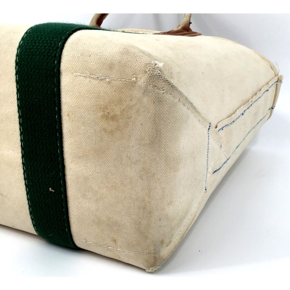 Vintage 1970s L.L.Bean Boat & Tote Leather Handle Canvas Bag Made USA Medium - Picture 9 of 13